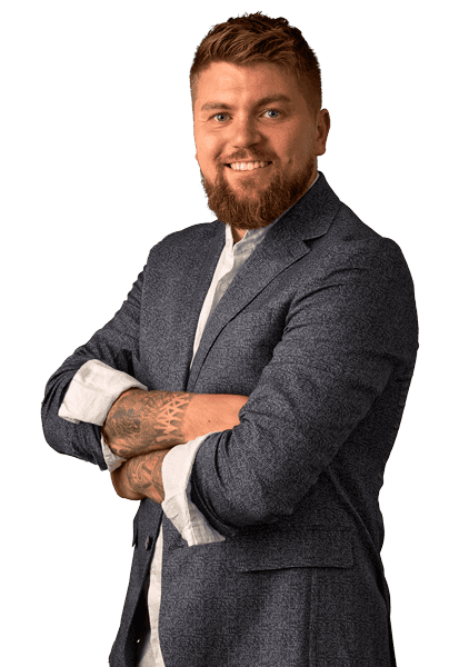 Tømrermester Nicolai i jakkesæt